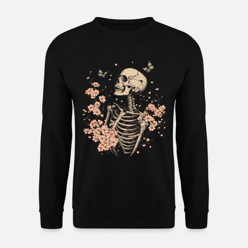 Skeleton Flowers - Unisex Sweatshirt - black
