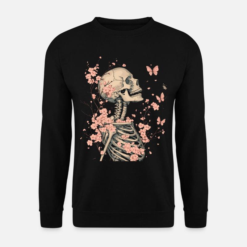 Fleurs squelettes - Sweat-shirt Unisexe - noir