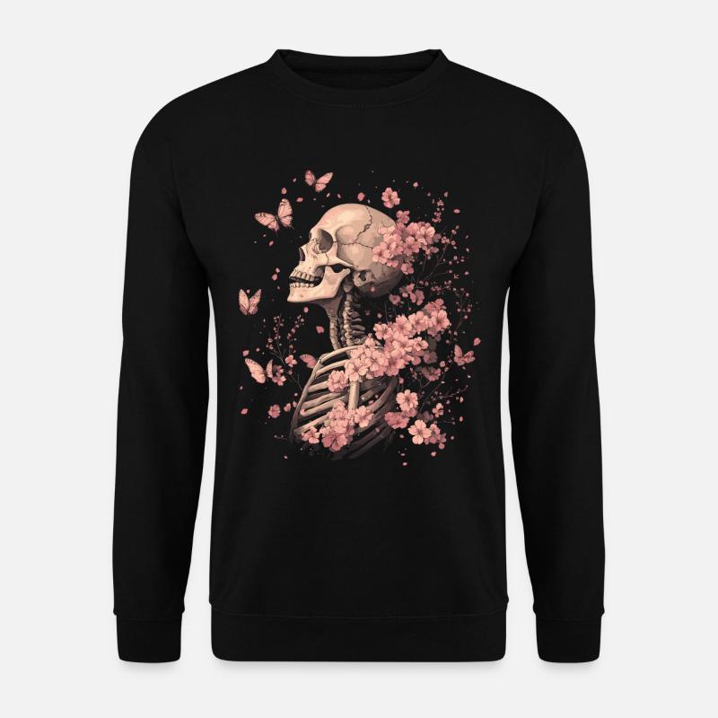 Skeleton Flowers - Unisex Sweatshirt - black