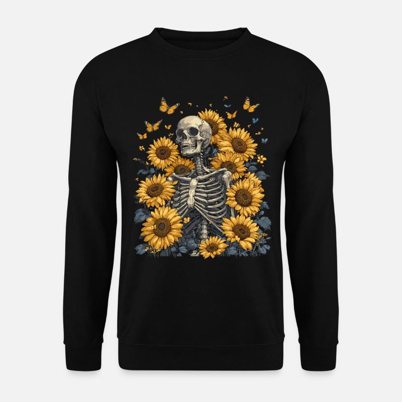 Skeleton Flowers - Unisex Sweatshirt - black