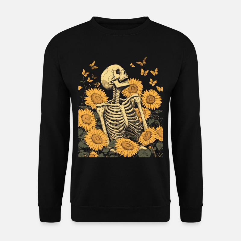 Fleurs squelettes - Sweat-shirt Unisexe - noir