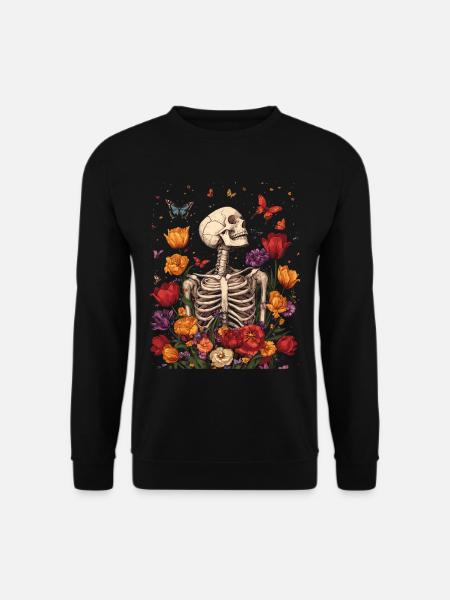 Skeleton Flowers - Unisex Sweatshirt - black