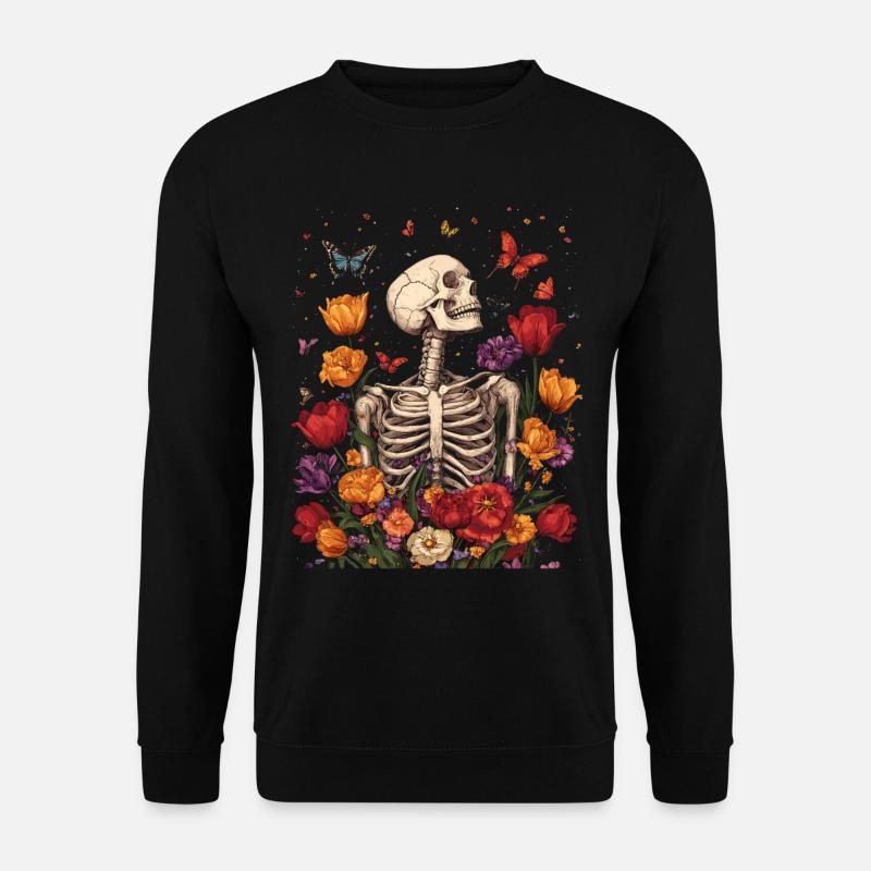 Skeleton Flowers - Unisex Sweatshirt - black