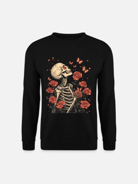 Skeleton Flowers - Unisex Sweatshirt - black
