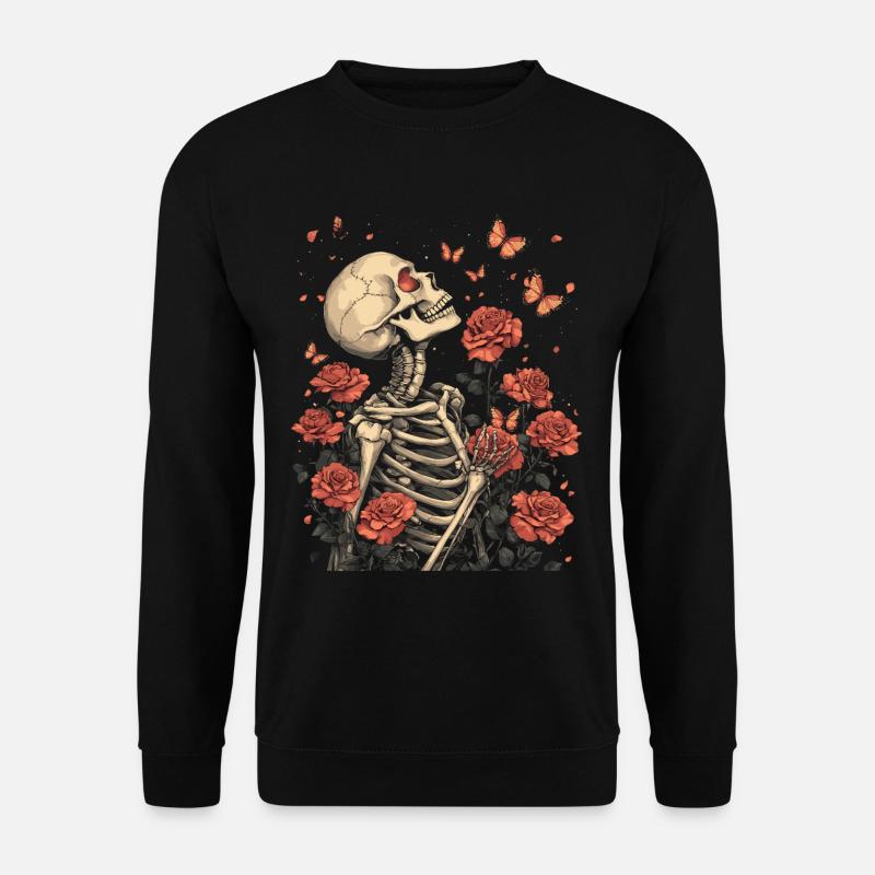 Skeleton Flowers - Unisex Sweatshirt - black