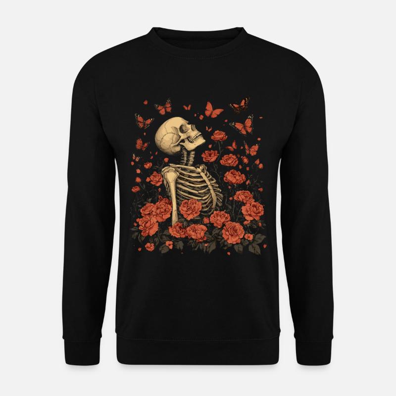Skeleton Flowers - Unisex Sweatshirt - black