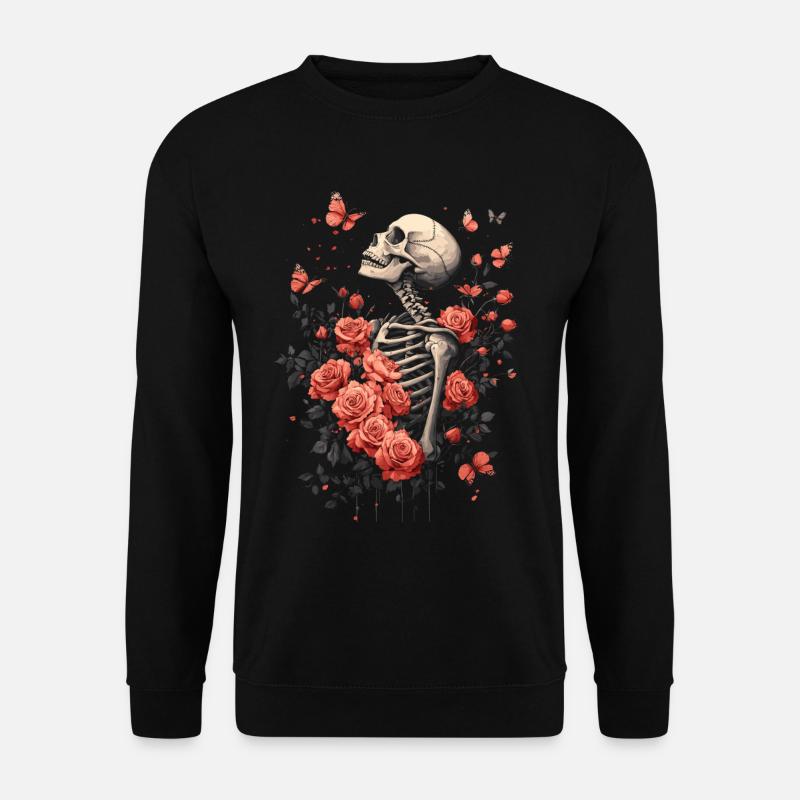 Fleurs squelettes - Sweat-shirt Unisexe - noir