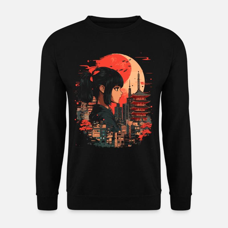 Anime Mädchen Japan - Unisex Pullover - Schwarz