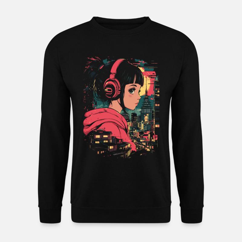 Anime Mädchen Japan - Unisex Pullover - Schwarz