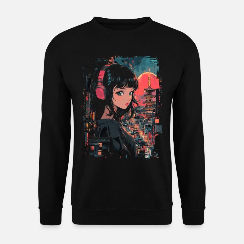 Anime Mädchen Japan - Unisex Pullover - Schwarz