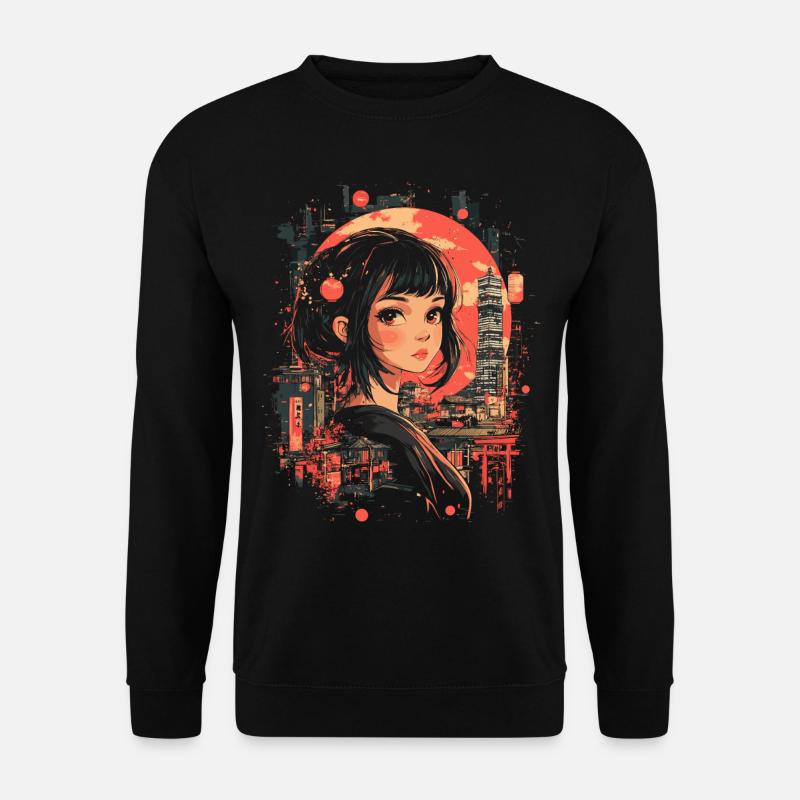 Anime Mädchen Japan - Unisex Pullover - Schwarz