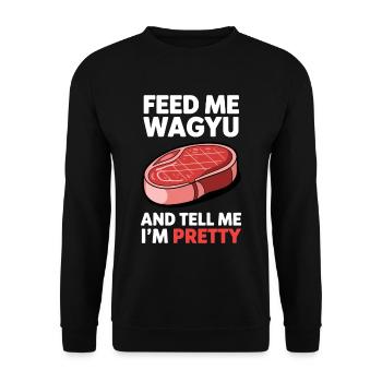 Wagyu Steak - Unisex Sweatshirt - black - Front - Alina (178cm) & Michal (187cm)