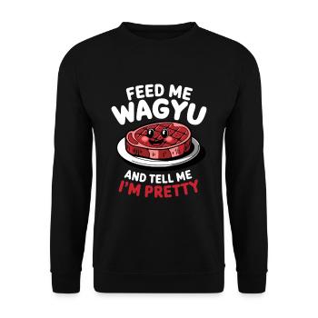 Wagyu Steak - Unisex Sweatshirt - black - Front - Alina (178cm) & Michal (187cm)