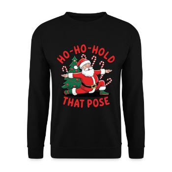 Christmas Yoga Santa Claus - Unisex Sweatshirt - black - Front - Alina (178cm) & Michal (187cm)
