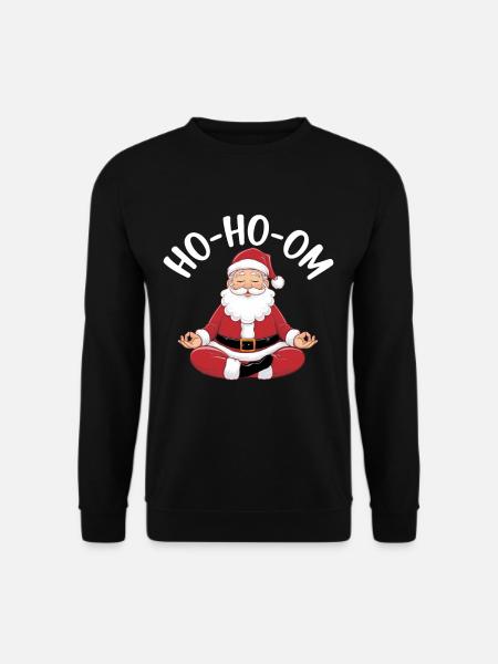 Weihnachten Yoga Weihnachtsmann - Unisex Pullover - Schwarz