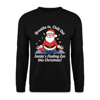 Christmas Yoga Santa Claus - Unisex Sweatshirt - black - Front - Alina (178cm) & Michal (187cm)