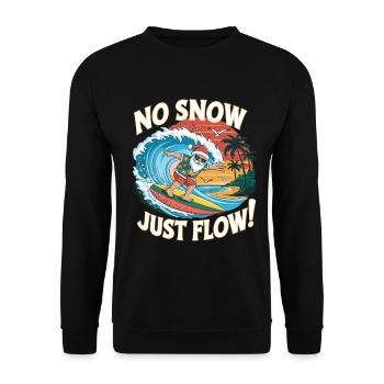 Weihnachtsmann Surfer Strand Weihnachten - Unisex Pullover - Schwarz - Vorne - Alina (178cm) & Michal (187cm)