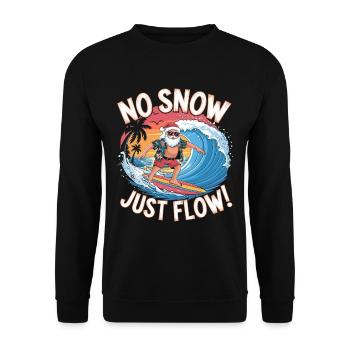 Weihnachtsmann Surfer Strand Weihnachten - Unisex Pullover - Schwarz - Vorne - Alina (178cm) & Michal (187cm)