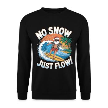 Weihnachtsmann Surfer Strand Weihnachten - Unisex Pullover - Schwarz - Vorne - Alina (178cm) & Michal (187cm)