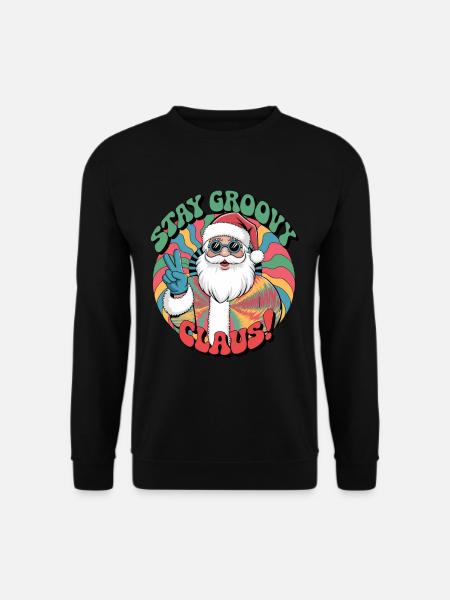 Weihnachtsmann Retro Santa Claus Disco - Unisex Sweatshirt - black