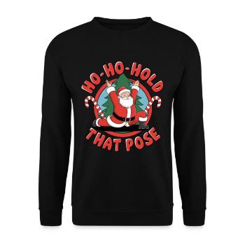 Christmas Yoga Santa Claus - Unisex Sweatshirt - black - Front - Alina (178cm) & Michal (187cm)