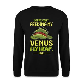 Venusfliegenfalle Karnivore Pflanze Design - Unisex Pullover - Schwarz - Vorne - Alina (178cm) & Michal (187cm)