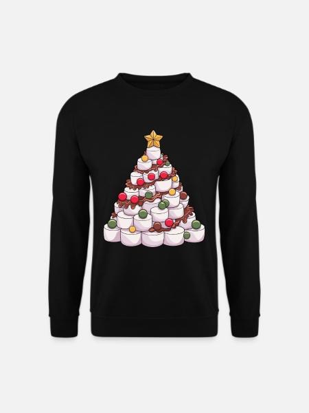 Weihnachten Weihnachtsbaum Marshmallow - Unisex Pullover - Schwarz