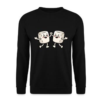 Dancing Marshmallow - Unisex Sweatshirt - black - Front - Alina (178cm) & Michal (187cm)