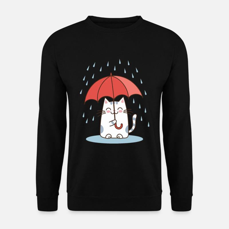 Rain Umbrella Cat - Unisex Sweatshirt - black