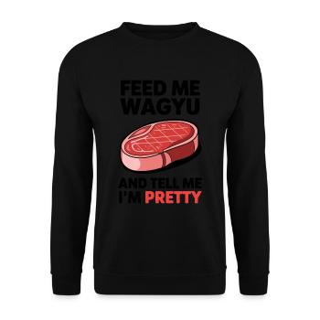 Wagyu Steak - Unisex Sweatshirt - black - Front - Alina (178cm) & Michal (187cm)