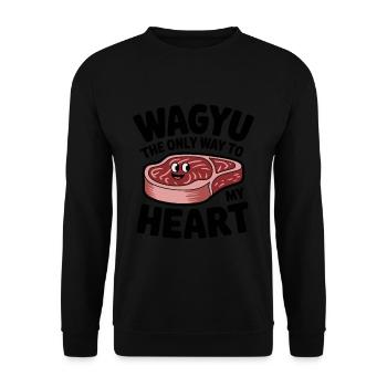 Wagyu Steak - Unisex Sweatshirt - black - Front - Alina (178cm) & Michal (187cm)