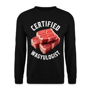 Wagyu Steak - Unisex Sweatshirt - black - Front - Alina (178cm) & Michal (187cm)