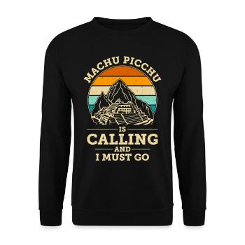 Pérou Machu Picchu - Sweat-shirt Unisexe - noir - Devant - Alina (178cm) & Michal (187cm)