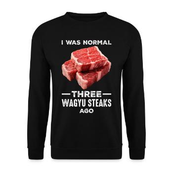 Wagyu Steak - Unisex Sweatshirt - black - Front - Alina (178cm) & Michal (187cm)