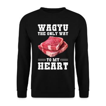 Wagyu Steak - Unisex Sweatshirt - black - Front - Alina (178cm) & Michal (187cm)