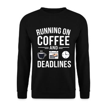 Office Coffee Deadline - Unisex Sweatshirt - black - Front - Alina (178cm) & Michal (187cm)