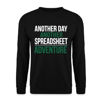 Office Humor Spreadsheet - Unisex Sweatshirt - black - Front - Alina (178cm) & Michal (187cm)