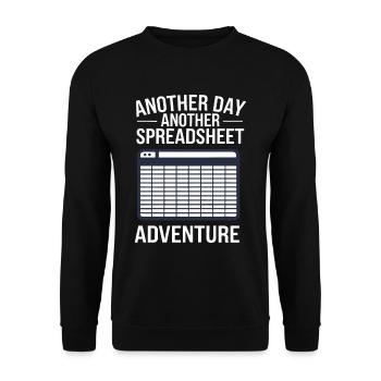 Office Humor Spreadsheet - Unisex Sweatshirt - black - Front - Alina (178cm) & Michal (187cm)