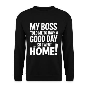Humour de bureau - Sweat-shirt Unisexe - noir - Devant - Alina (178cm) & Michal (187cm)