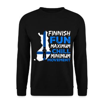 Des designs finlandais amusants pour les Finlandais - Sweat-shirt Unisexe - noir - Devant - Alina (178cm) & Michal (187cm)