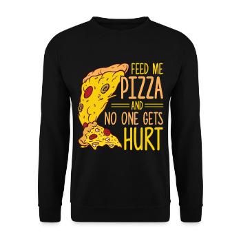 Drôle de dicton de pizza - Sweat-shirt Unisexe - noir - Devant - Alina (178cm) & Michal (187cm)