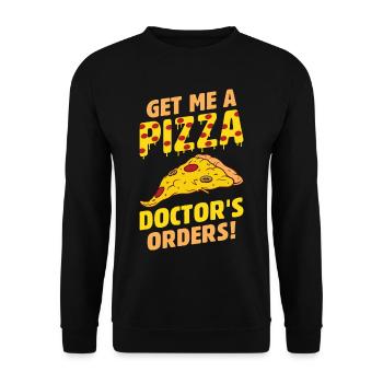 Drôle de dicton de pizza - Sweat-shirt Unisexe - noir - Devant - Alina (178cm) & Michal (187cm)
