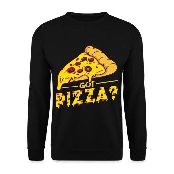 Drôle de dicton de pizza - Sweat-shirt Unisexe - noir - Devant - Alina (178cm) & Michal (187cm)