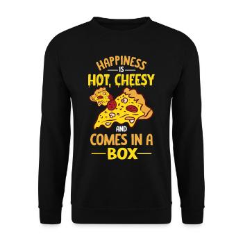 Drôle de dicton de pizza - Sweat-shirt Unisexe - noir - Devant - Alina (178cm) & Michal (187cm)