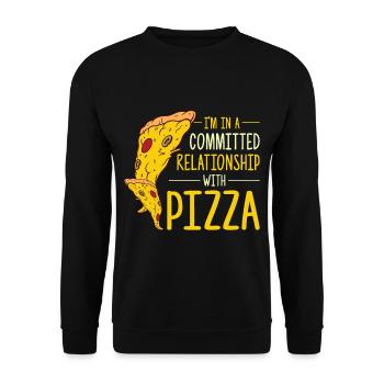 Funny pizza saying - Unisex Sweatshirt - black - Front - Alina (178cm) & Michal (187cm)
