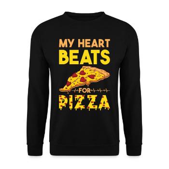 Funny pizza saying - Unisex Sweatshirt - black - Front - Alina (178cm) & Michal (187cm)