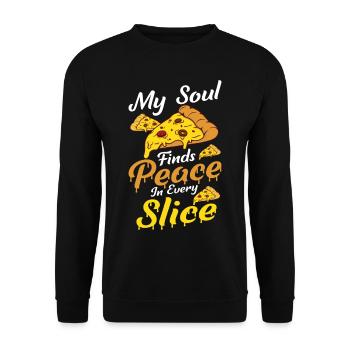 Funny pizza saying - Unisex Sweatshirt - black - Front - Alina (178cm) & Michal (187cm)