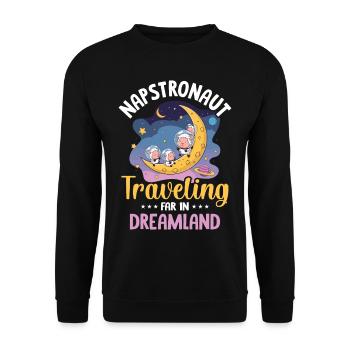Funny Sleep Saying - Unisex Sweatshirt - black - Front - Alina (178cm) & Michal (187cm)