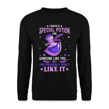 Potion Fantasy Enthusiast RPG Gamer - Unisex Sweatshirt - black - Front - Alina (178cm) & Michal (187cm)
