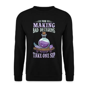 Potion Fantasy Enthusiast RPG Gamer - Unisex Sweatshirt - black - Front - Alina (178cm) & Michal (187cm)